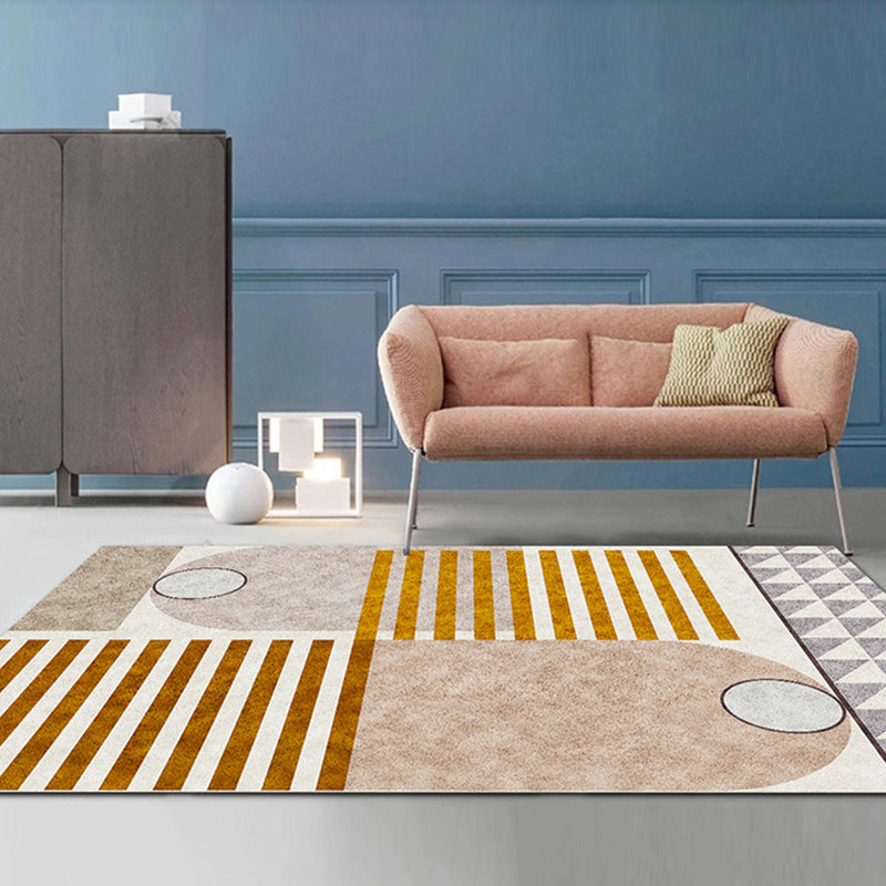 Modern Geometry Color Block Rug Multi-Color Synthetics Carpet Washable Anti-Slip Backing Pet Friendly Rug for Living Room Clearhalo 'Area Rug' 'Rug' 2266628