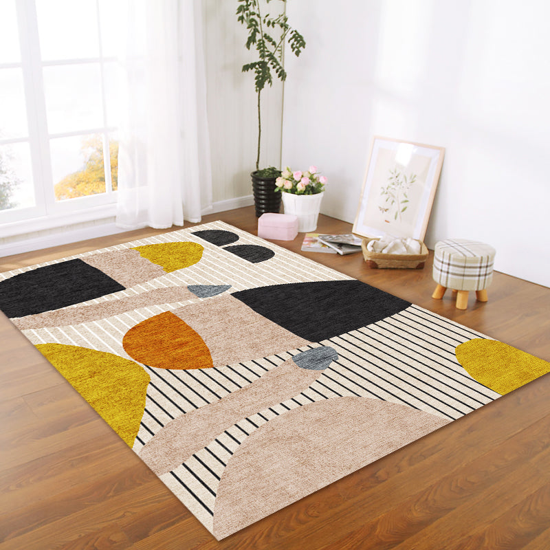 Multi Color Home Area Rug Nordic Abstract Color Block Rug Polyester Stain Resistant Non-Slip Backing Machine Washable Rug Clearhalo 'Area Rug' 'Rug' 2266635