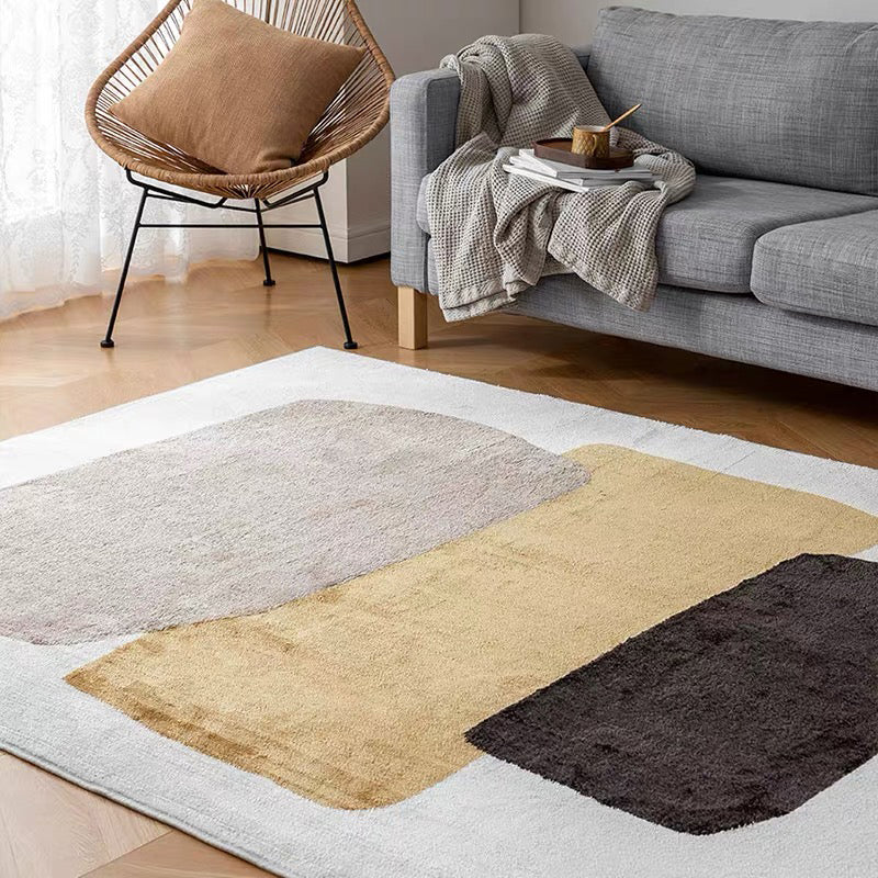 Scandinavian Colorblock Art Print Rug Multi Colored Polypropylene Carpet Pet Friendly Non-Slip Machine Washable Rug for Great Room Yellow Clearhalo 'Area Rug' 'Rug' 2266654