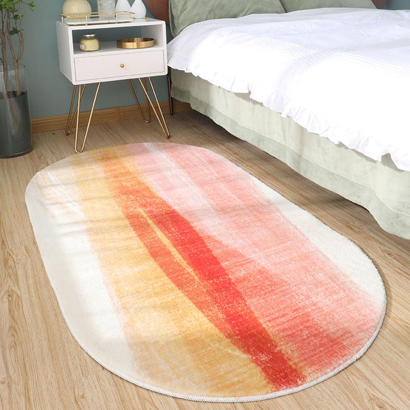 Minimalism Girls Bedside Rug Multi Color Colorblock Carpet Polyester Anti-Slip Backing Machine Washable Pet Friendly Rug Pink-Yellow Clearhalo 'Area Rug' 'Rug' 2266696