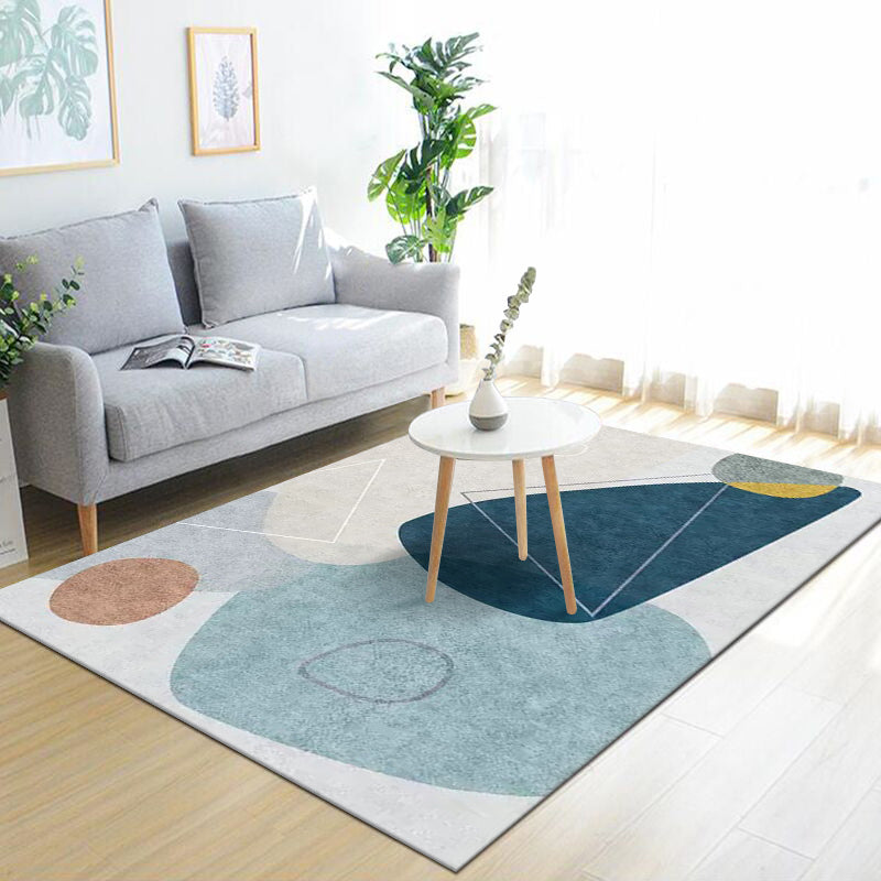 Nordic Colorblock Line Art Rug Multi-Colored Synthetics Rug Machine Washable Pet Friendly Anti-Slip Carpet for Drawing Room Clearhalo 'Area Rug' 'Rug' 2266719