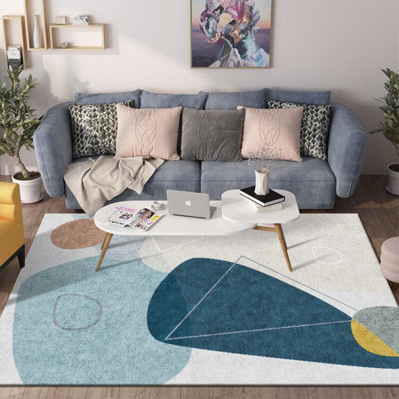 Nordic Colorblock Line Art Rug Multi-Colored Synthetics Rug Machine Washable Pet Friendly Anti-Slip Carpet for Drawing Room Clearhalo 'Area Rug' 'Rug' 2266722