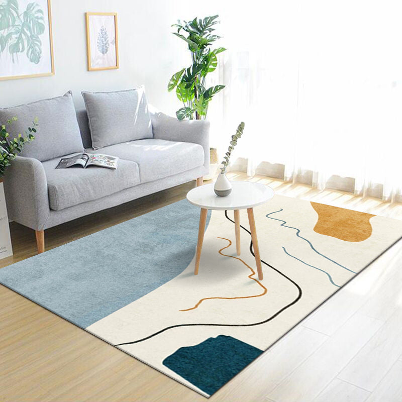 Nordic Colorblock Line Art Rug Multi-Colored Synthetics Rug Machine Washable Pet Friendly Anti-Slip Carpet for Drawing Room Clearhalo 'Area Rug' 'Rug' 2266724