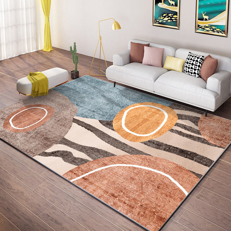 Contemporary Morandi Colorblock Abstract Rug Multi Color Polypropylene Rug Stain Resistant Non-Slip Pet Friendly Rug for Living Room Orange Clearhalo 'Area Rug' 'Rug' 2266760