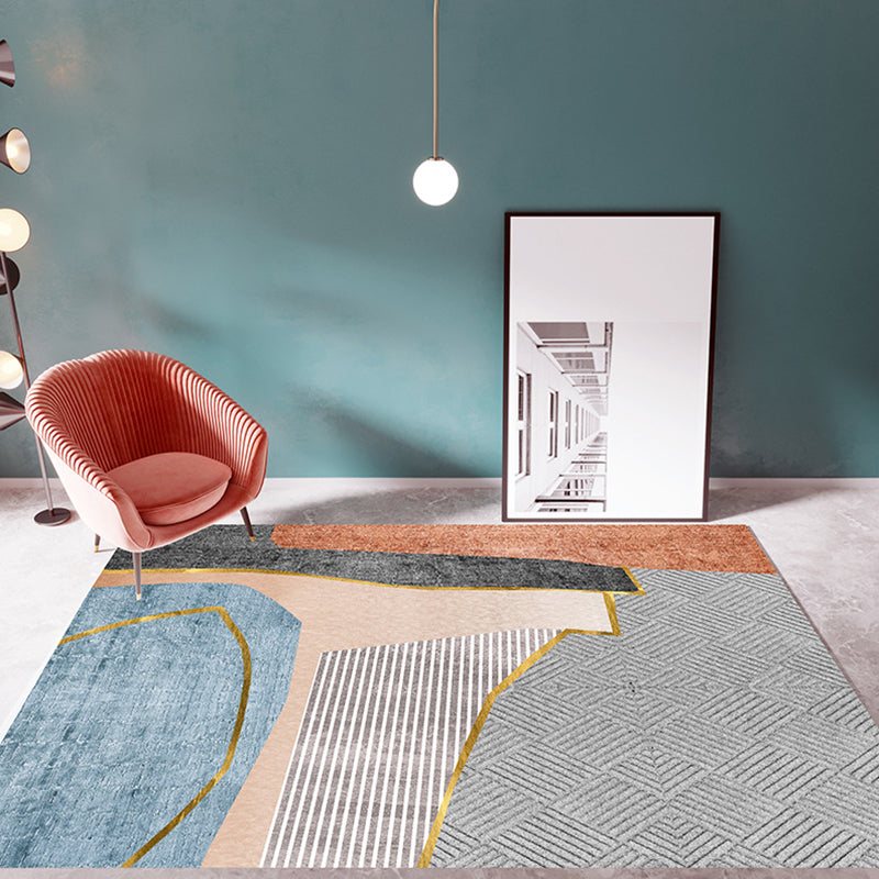 Modern Morandi Colorblock Printed Rug Multi-Color Polypropylene Carpet Machine Washable Non-Slip Stain Resistant Rug for Guest Room Clearhalo 'Area Rug' 'Rug' 2266785