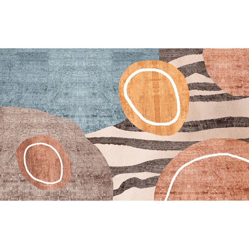 Modern Morandi Colorblock Printed Rug Multi-Color Polypropylene Carpet Machine Washable Non-Slip Stain Resistant Rug for Guest Room Dark Brown Clearhalo 'Area Rug' 'Rug' 2266786