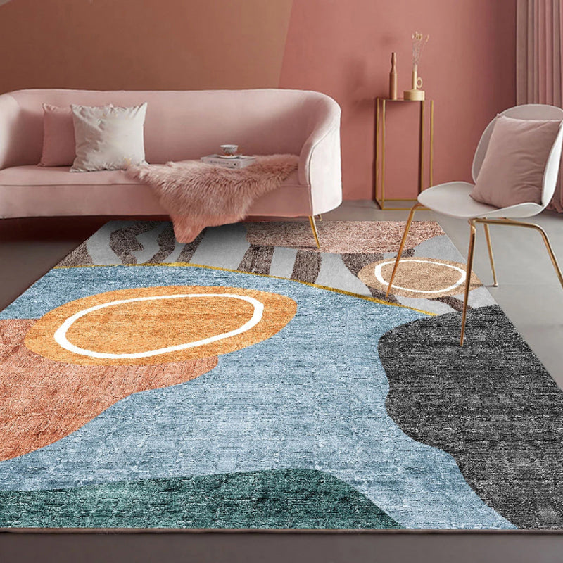 Unique Multi Colored Nordic Rug Synthetics Morandi Color Block Area Rug Washable Pet-Friendly Non-Slip Rug for Room Clearhalo 'Area Rug' 'Rug' 2266805