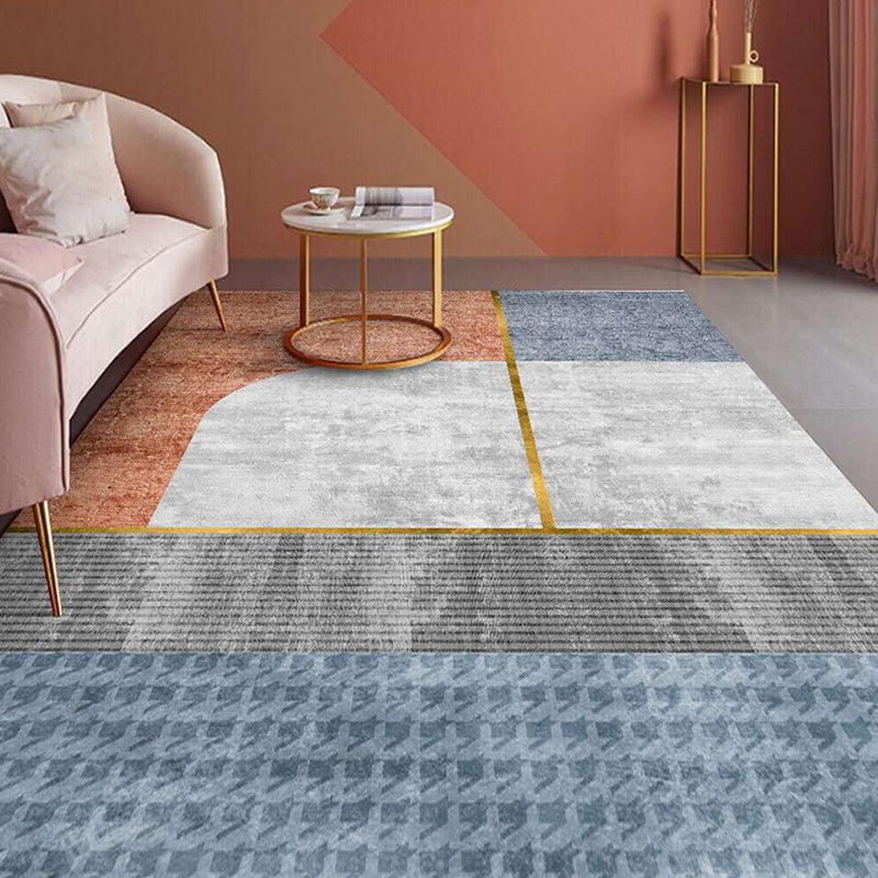 Contemporary Color Block Rug Multicolor Synthetics Carpet Washable Non-Slip Pet Friendly Rug for Living Room Clearhalo 'Area Rug' 'Rug' 2266816