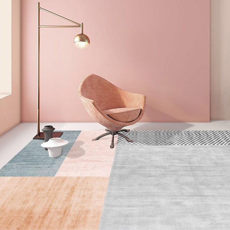 Contemporary Color Block Rug Multicolor Synthetics Carpet Washable Non-Slip Pet Friendly Rug for Living Room Clearhalo 'Area Rug' 'Rug' 2266826