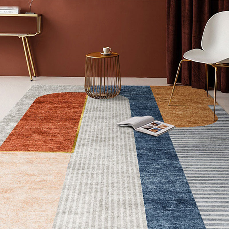 Nordic Color-Block Stripe Print Rug Multi-Colored Polypropylene Carpet Stain Resistant Anti-Slip Pet Friendly Rug for Drawing Room Clearhalo 'Area Rug' 'Rug' 2266827