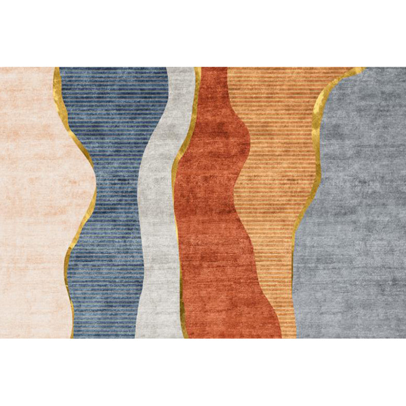 Nordic Color-Block Stripe Print Rug Multi-Colored Polypropylene Carpet Stain Resistant Anti-Slip Pet Friendly Rug for Drawing Room Light Gray Clearhalo 'Area Rug' 'Rug' 2266838