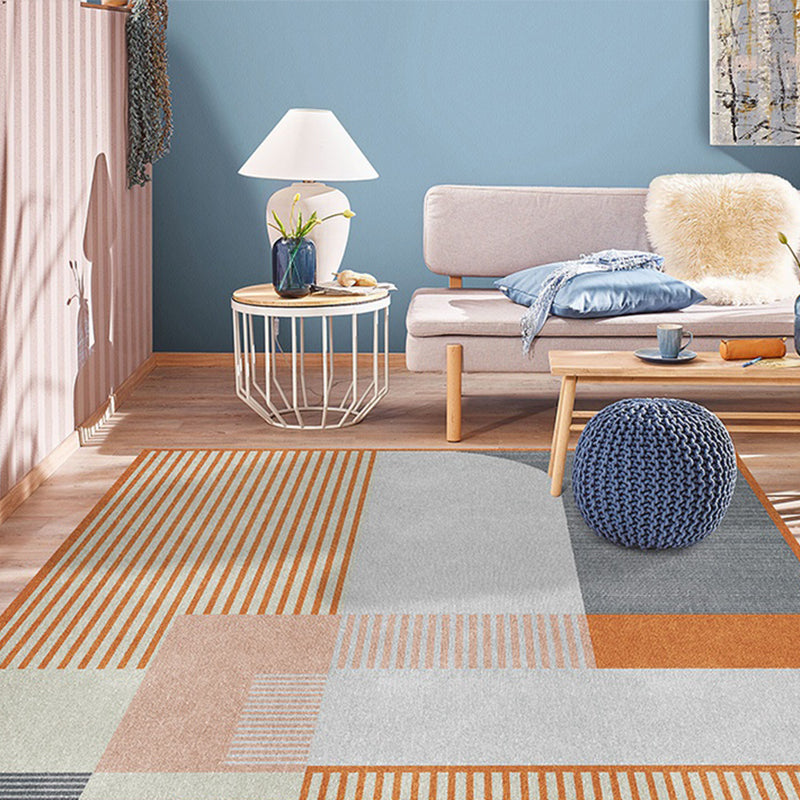 Funky Nordic Style Rug Multicolor Line Print Geometric Color Block Rug Stain Resistant Pet-Friendly Anti-Slip Carpet for Decor Clearhalo 'Area Rug' 'Rug' 2266842