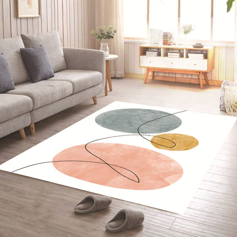 Minimalist Interior Area Rug Multicolor Morandi Color Block Art Rug Polypropylene Pet Friendly Non-Slip Washable Rug Pink Clearhalo 'Area Rug' 'Rug' 2266901