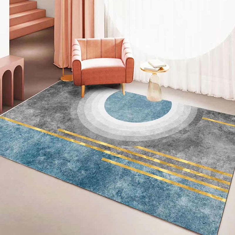 Artistry Geometrical Color Block Rug Multi-Colored Nordic Rug Polypropylene Anti-Slip Machine Washable Pet Friendly Rug for Great Room Gray-Blue Clearhalo 'Area Rug' 'Rug' 2267054