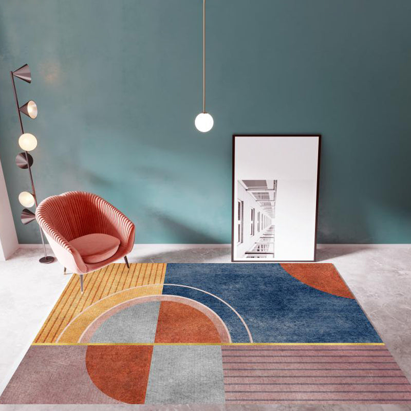 Artistry Geometrical Color Block Rug Multi-Colored Nordic Rug Polypropylene Anti-Slip Machine Washable Pet Friendly Rug for Great Room Dark Red Clearhalo 'Area Rug' 'Rug' 2267055