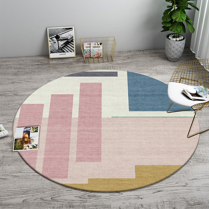 Decorative Geometrical Color-Block Rug Multicolor Nordic Carpet Polypropylene Stain Resistant Pet Friendly Non-Slip Backing Rug for Room Clearhalo 'Area Rug' 'Rug' 2267102