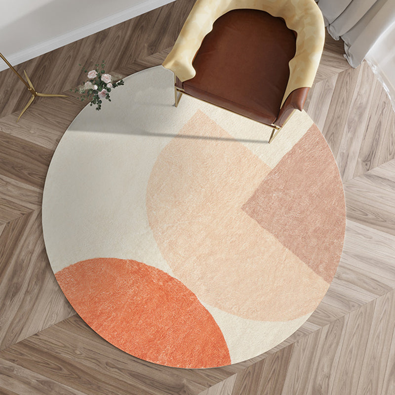 Multi-Color Home Rug Polyester Color Blocking Circle Pattern Rug Washable Stain Resistant Non-Slip Area Rug Light Beige Clearhalo 'Area Rug' 'Rug' 2267118