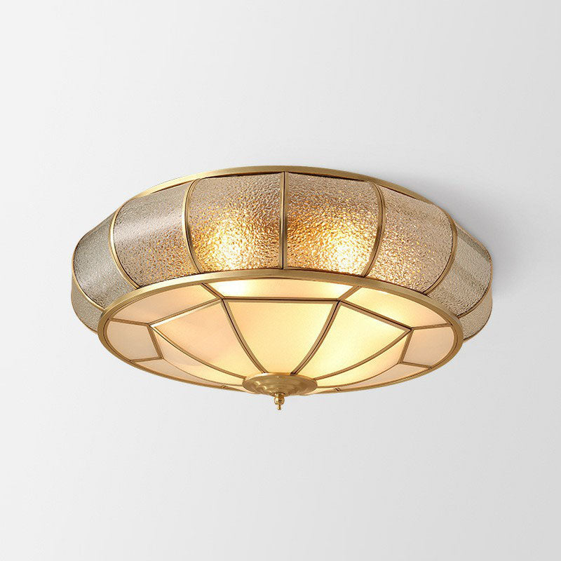 Water Glass Flush Mounted Light Vintage Brass Round Bedroom Ceiling Light Fixture 6 Brass Clearhalo 'Ceiling Lights' 'Close To Ceiling Lights' 'Close to ceiling' 'Flush mount' Lighting' 2267755