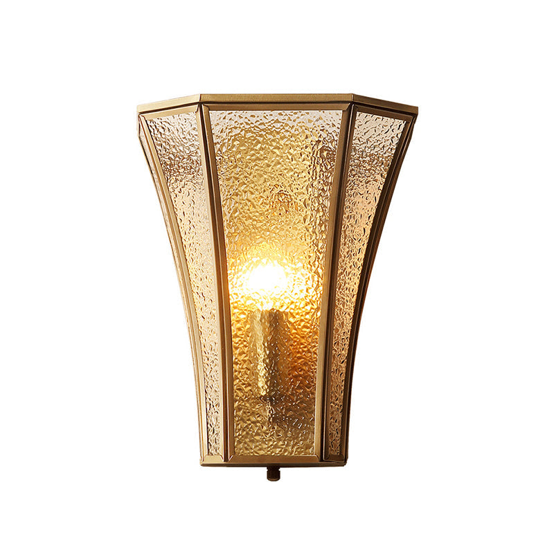 Flared Shade Beveled Glass Wall Light Antique Single Corridor Wall Lighting Fixture Clearhalo 'Wall Lamps & Sconces' 'Wall Lights' Lighting' 2267953