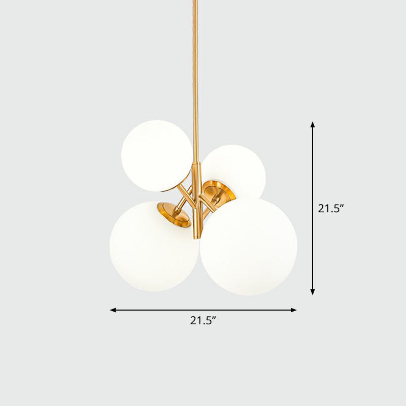 Multicolored Glass Bubbles Hanging Light Nordic Novelty 4-Head Gold Pendant Chandelier Gold C Clearhalo 'Ceiling Lights' 'Chandeliers' 'Modern Chandeliers' 'Modern' Lighting' 2268476