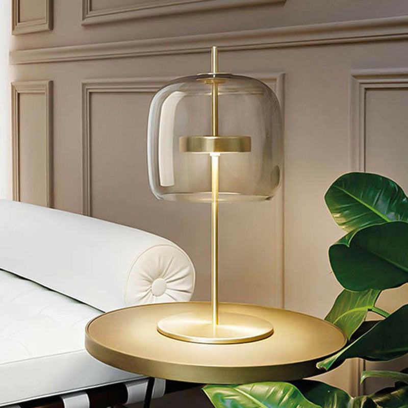 Glass Cloche Shaped Nightstand Light Minimalism Gold Finish LED Table Light for Bedroom Clearhalo 'Lamps' 'Table Lamps' Lighting' 2268807