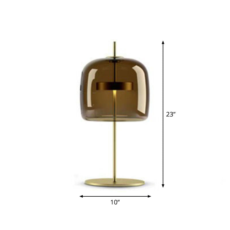 Glass Cloche Shaped Nightstand Light Minimalism Gold Finish LED Table Light for Bedroom Coffee Large Clearhalo 'Lamps' 'Table Lamps' Lighting' 2268813