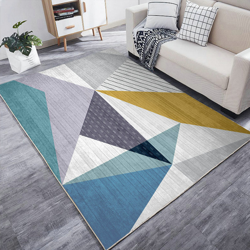 Colorful Triangle Print Rug Multicolor Modern Style Rug Synthetics Washable Stain Resistant Anti-Slip Rug for Home Grey Clearhalo 'Area Rug' 'Modern' 'Rugs' Rug' 2274718