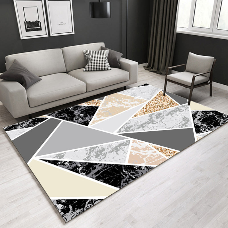 Retro Post-Modern Rug Multi Color Geometric Marble Print Rug Pet Friendly Stain Resistant Anti-Slip Rug for Room Grey Clearhalo 'Area Rug' 'Modern' 'Rugs' Rug' 2274757