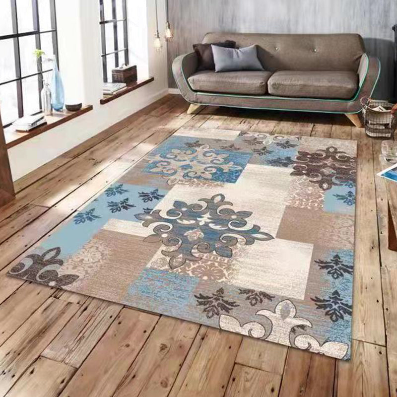 Contemporary Living Room Rug Multi-Color Geometric Carpet Polypropylene Washable Stain Resistant Non-Slip Backing Area Rug Khaki Clearhalo 'Area Rug' 'Modern' 'Rugs' Rug' 2274792