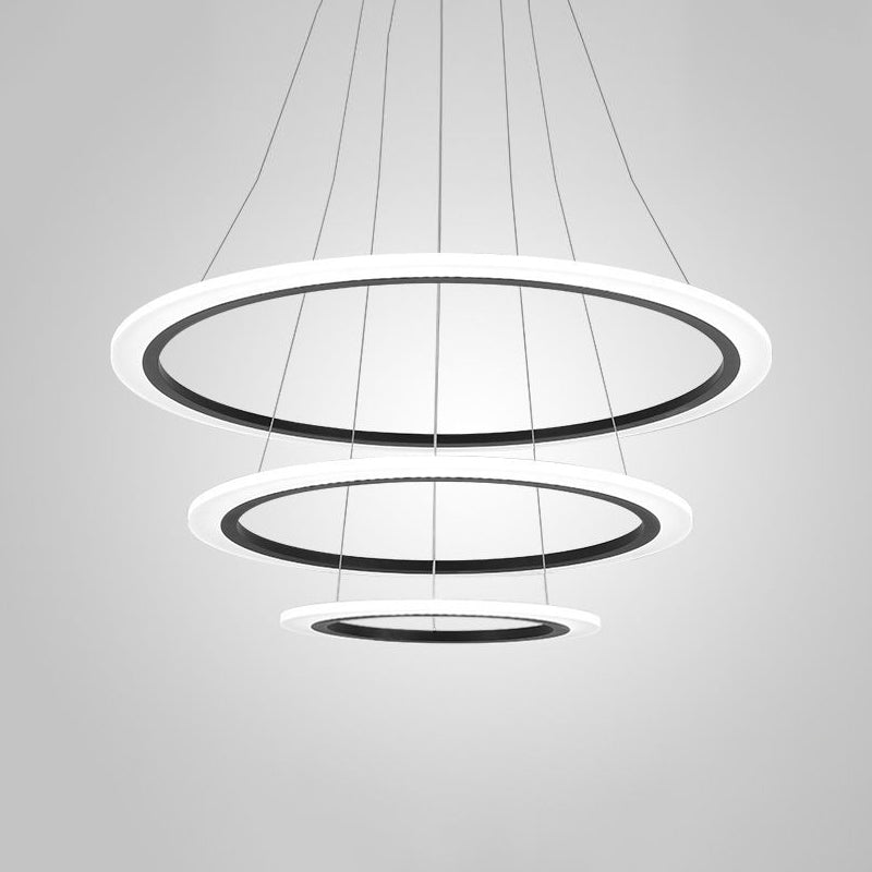 Circular Stairway Ceiling Chandelier Light Acrylic LED Artistic Hanging Pendant in White Clearhalo 'Ceiling Lights' 'Chandeliers' 'Modern Chandeliers' 'Modern' Lighting' 2275271