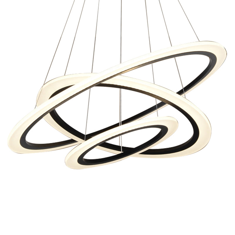 Circular Stairway Ceiling Chandelier Light Acrylic LED Artistic Hanging Pendant in White Clearhalo 'Ceiling Lights' 'Chandeliers' 'Modern Chandeliers' 'Modern' Lighting' 2275272