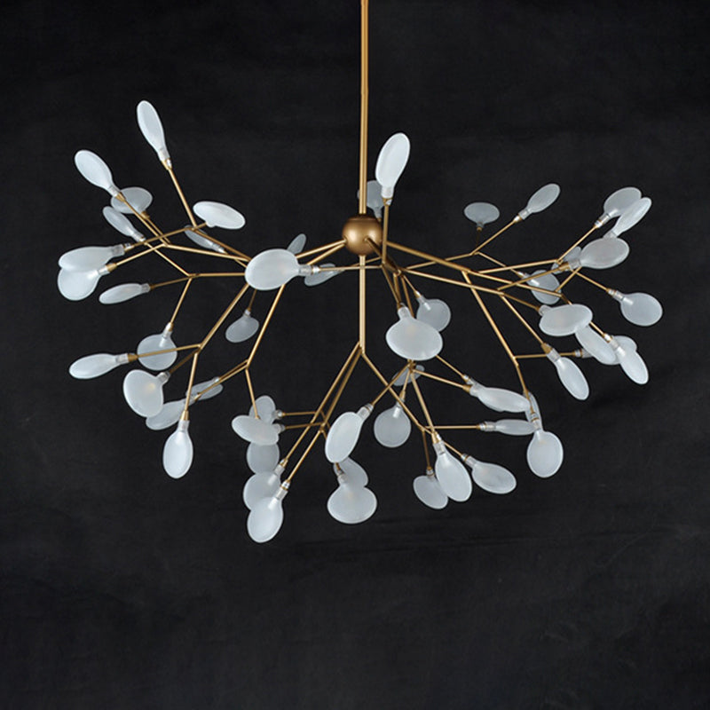 Designer Leaf Pendant Ceiling Light Acrylic Living Room Chandelier Lighting in Gold 45 Gold Clearhalo 'Ceiling Lights' 'Chandeliers' 'Modern Chandeliers' 'Modern' Lighting' 2275639