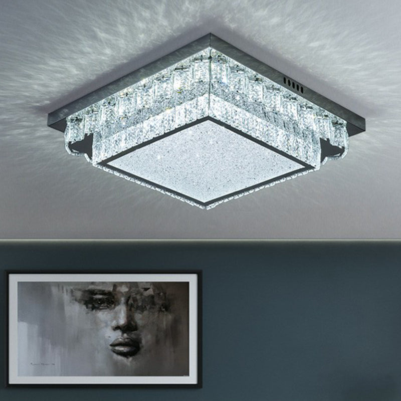 Clear Geometric Shaped Flush Light Simple Beveled Cut Crystal Led Surface Mount Ceiling Light Clearhalo 'Ceiling Lights' 'Close To Ceiling Lights' 'Close to ceiling' 'Flush mount' Lighting' 2282424