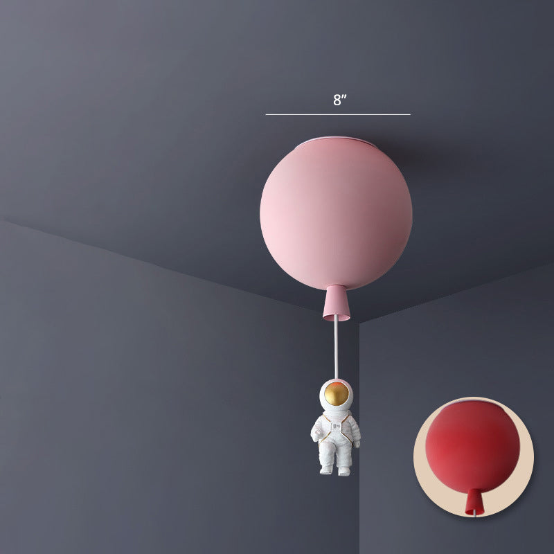 Balloon and Astronaut Ceiling Lamp Kids Acrylic 1 Head Bedroom Pendant Lighting Fixture Clearhalo 'Ceiling Lights' 'Pendant Lights' 'Pendants' Lighting' 2282679