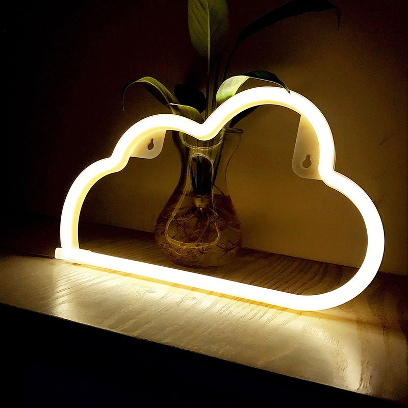 Plastic Cloud LED Wall Night Lighting Childrens White Night Table Light with Rechargeable USB Plug Clearhalo 'Night Lights' 'Wall Lights' Lighting' 2283173