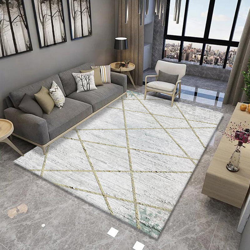 Formal Living Room Rug Multi Color Geometric Patterned Carpet Synthetics Anti-Slip Backing Washable Rug Smoke Gray Clearhalo 'Area Rug' 'Modern' 'Rugs' Rug' 2285211