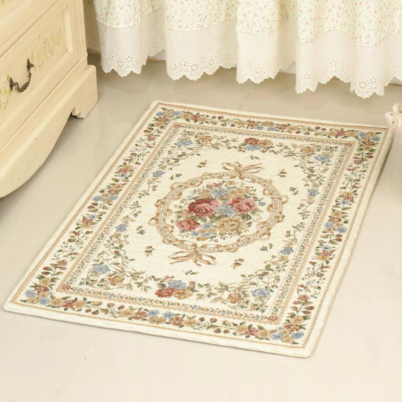 Simple Bedroom Rug Multicolored Floral Printed Indoor Rug Acrylic Non-Slip Pet Friendly Area Carpet Blue Clearhalo 'Area Rug' 'Rugs' 'Vintage' Rug' 2285287