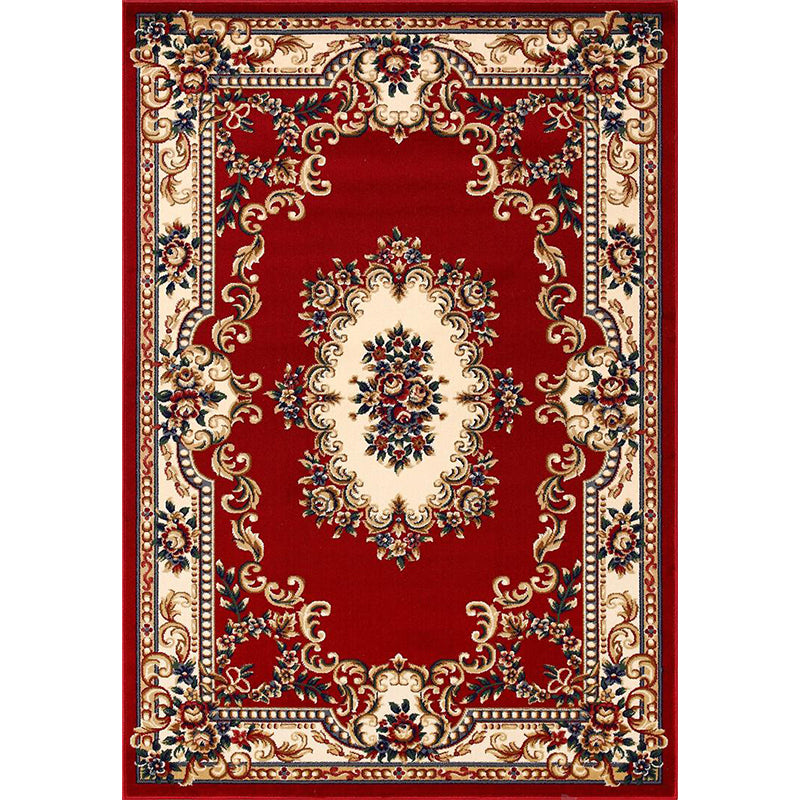 Olden Floral Printed Rug Multi Colored Synthetics Area Carpet Pet Friendly Easy Care Indoor Rug for Parlor Red Clearhalo 'Area Rug' 'Rugs' 'Vintage' Rug' 2285345