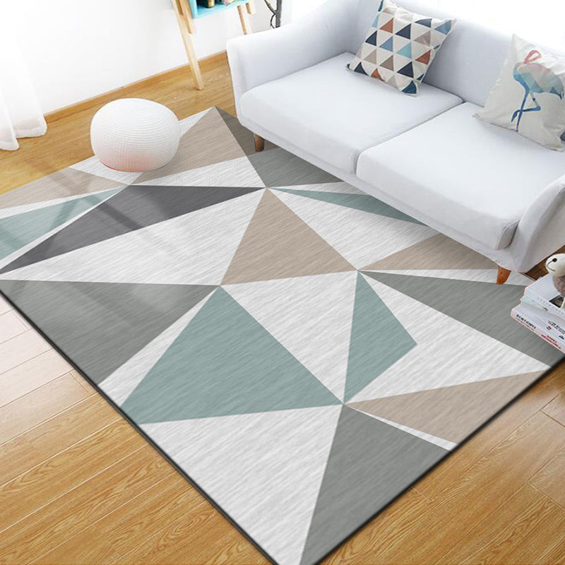 Scandinavian Geometric Rug Multi-Colored Polyster Indoor Rug Non-Slip Backing Pet Friendly Carpet for Decoration Gray-Blue Clearhalo 'Area Rug' 'Modern' 'Rugs' Rug' 2285602