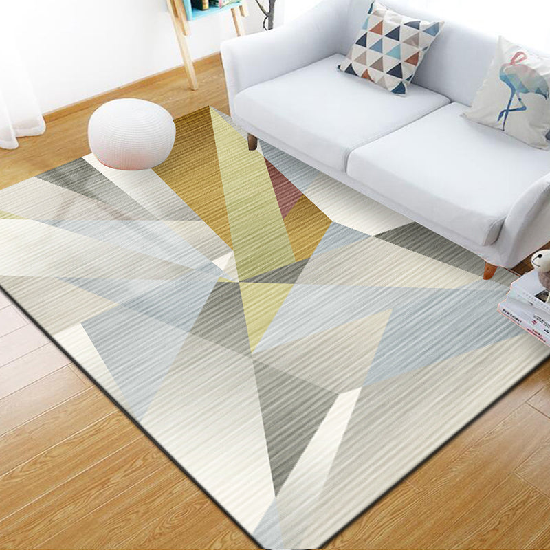 Scandinavian Geometric Rug Multi-Colored Polyster Indoor Rug Non-Slip Backing Pet Friendly Carpet for Decoration Gray-Khaki Clearhalo 'Area Rug' 'Modern' 'Rugs' Rug' 2285603