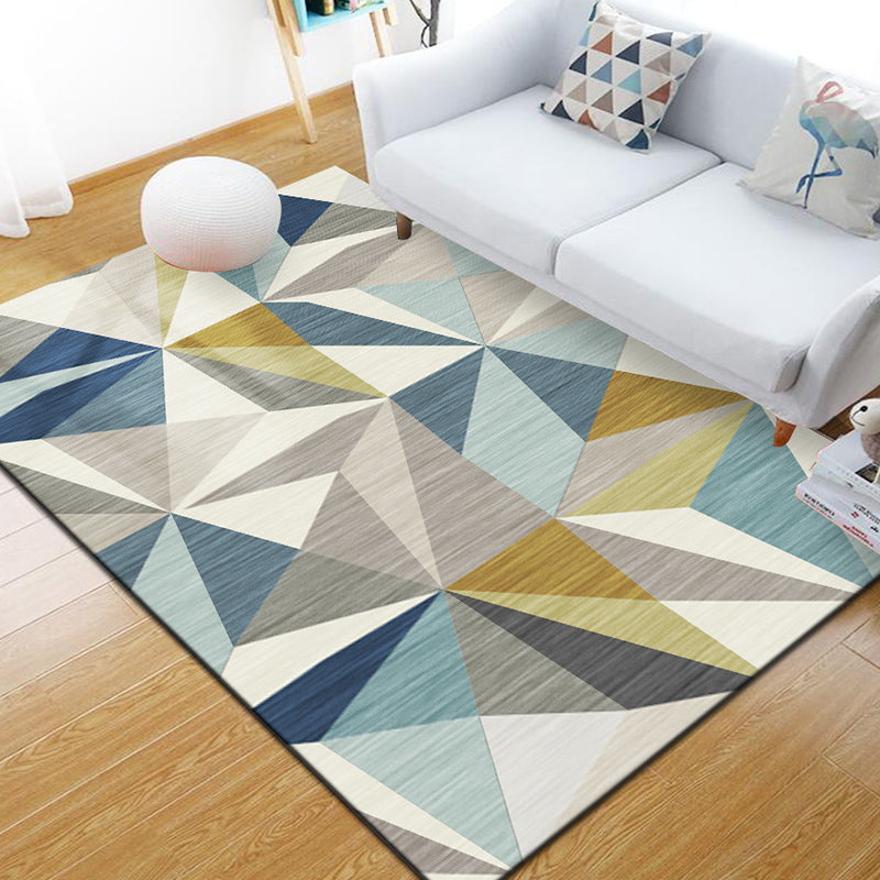 Scandinavian Geometric Rug Multi-Colored Polyster Indoor Rug Non-Slip Backing Pet Friendly Carpet for Decoration Blue-Green Clearhalo 'Area Rug' 'Modern' 'Rugs' Rug' 2285605