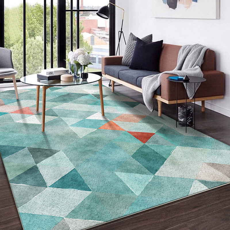 Simple Multicolor Geo Rug Synthetics Nordic Carpet Anti-Slip Pet Friendly Washable Rug for Decor Green Clearhalo 'Area Rug' 'Modern' 'Rugs' Rug' 2285618