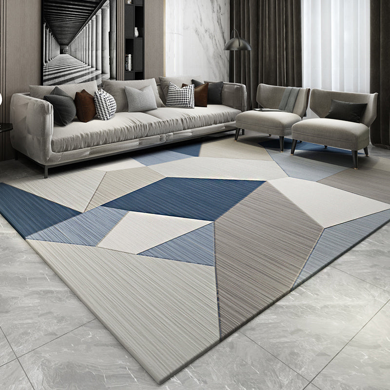 Casual Living Room Rug Multi Colored Geometric Area Rug Polypropylene Non-Slip Machine Washable Carpet Dark Blue-Gray Clearhalo 'Area Rug' 'Modern' 'Rugs' Rug' 2285662