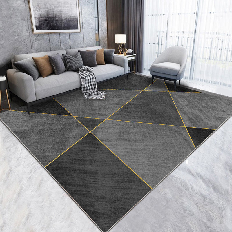 Multicolored Modern Rug Polyster Geometric Printed Area Carpet Non-Slip Backing Washable Indoor Rug for Bedroom Dark Gray Clearhalo 'Area Rug' 'Modern' 'Rugs' Rug' 2285666