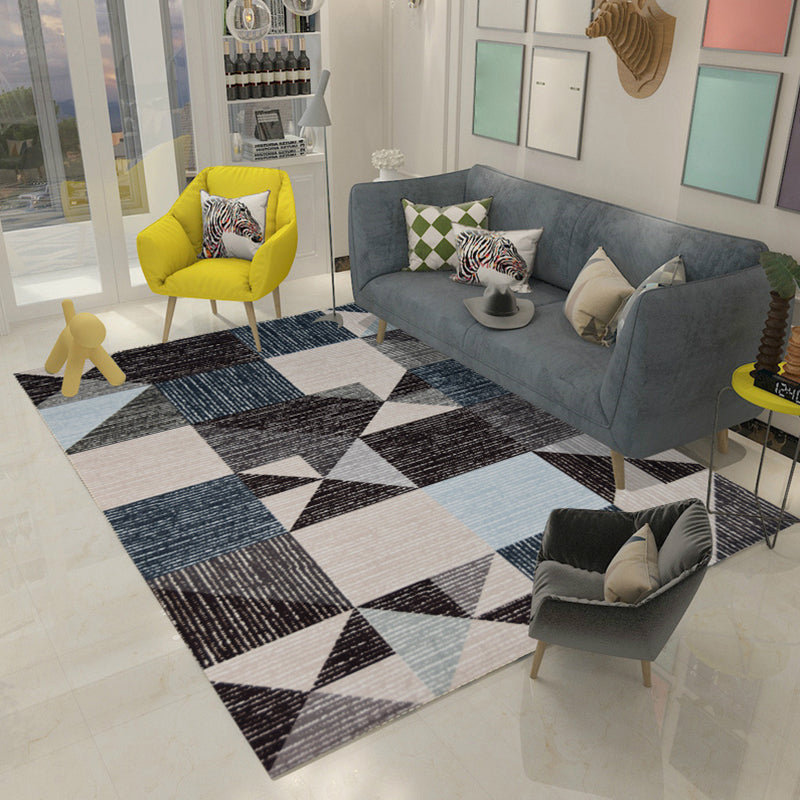 Relaxing Decoration Rug Multi Colored Geometric Printed Carpet Polyster Anti-Slip Pet Friendly Rug Dark Gray Clearhalo 'Area Rug' 'Modern' 'Rugs' Rug' 2285691