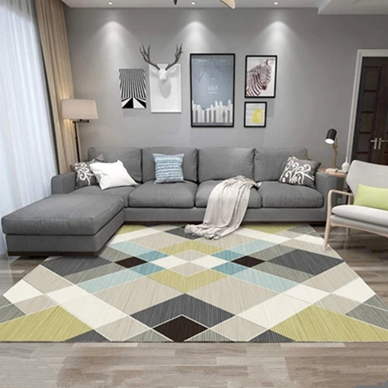 Relaxing Decoration Rug Multi Colored Geometric Printed Carpet Polyster Anti-Slip Pet Friendly Rug Ginger Clearhalo 'Area Rug' 'Modern' 'Rugs' Rug' 2285694