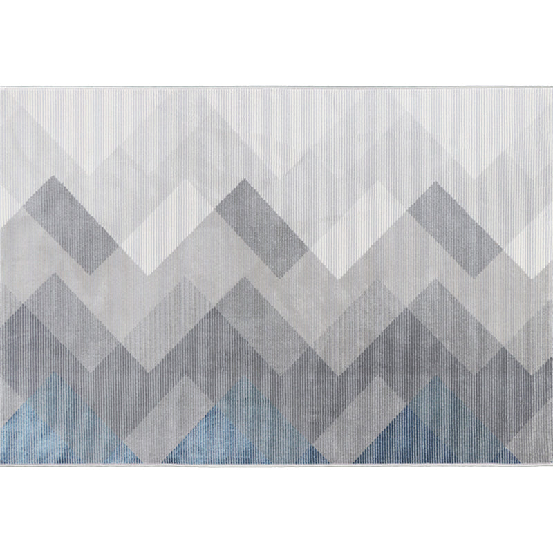 Formal Decoration Rug Multi Colored Stripe Printed Indoor Rug Polyster Non-Slip Pet Friendly Area Carpet Grey Clearhalo 'Area Rug' 'Modern' 'Rugs' Rug' 2285716