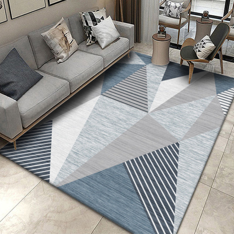 Modern Home Decoration Rug Multi Colored Geometric Print Area Carpet Polyster Anti-Slip Pet Friendly Rug Gray-Blue Clearhalo 'Area Rug' 'Modern' 'Rugs' Rug' 2285734