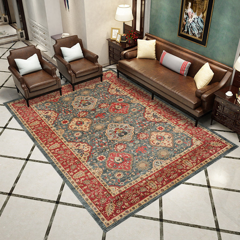 Western Living Room Rug Multicolored Geo Printed Area Carpet Synthetics Non-Slip Backing Pet Friendly Rug Maroon Clearhalo 'Area Rug' 'Moroccan' 'Rugs' Rug' 2285833