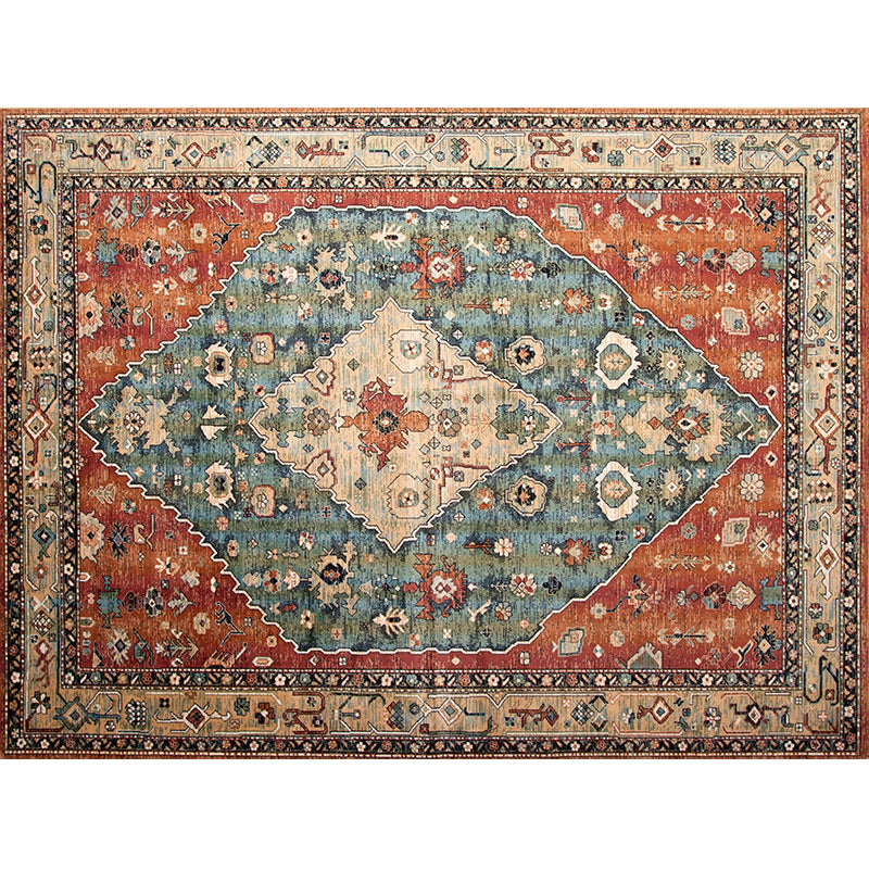 Multi-Color Geo Pattern Rug Polypropylene Moroccan Area Rug Easy Care Pet Friendly Indoor Rug for Bedroom Orange Red Clearhalo 'Area Rug' 'Moroccan' 'Rugs' Rug' 2285842